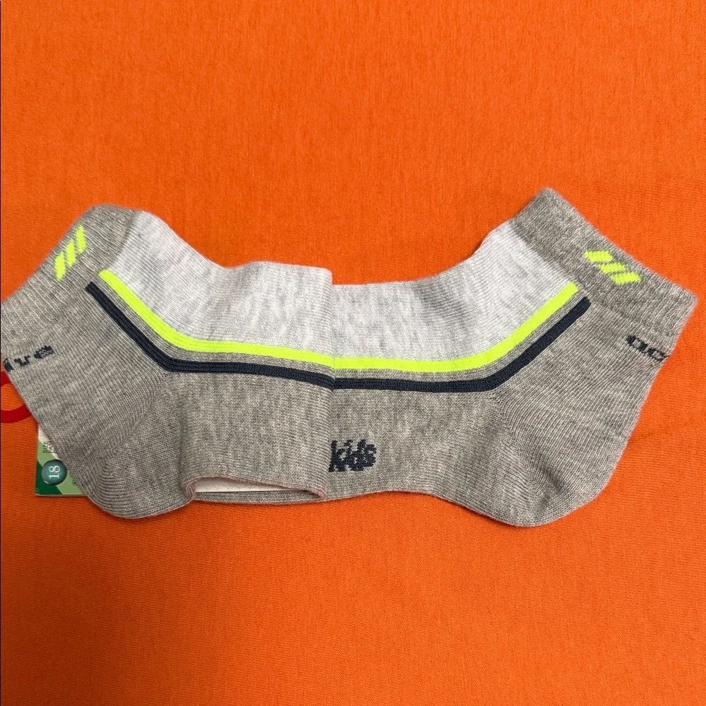 Gray and Neon Green Socks